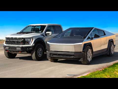 Tesla Cybertruck v F-150 Raptor R: DRAG RACE