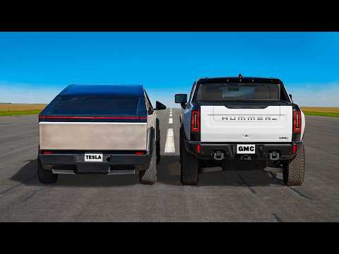 Tesla Cybertruck vs Hummer EV: Drag Race Showdown