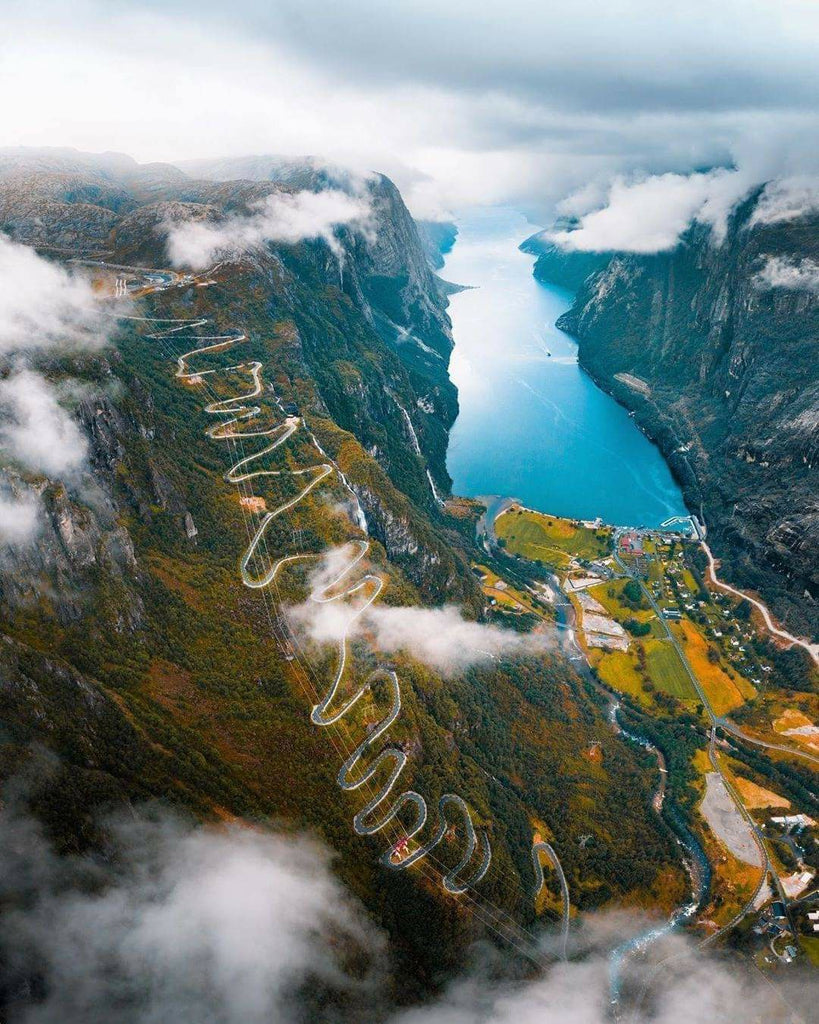 Top view of Lysefjord, Norway
