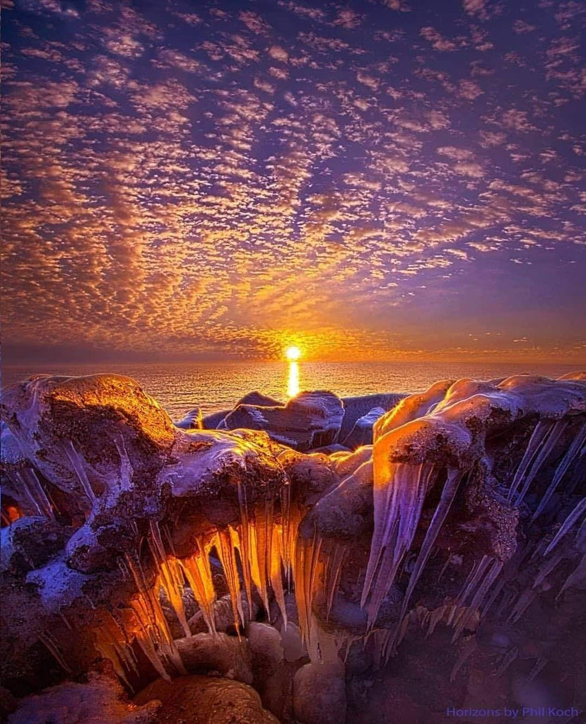 Amazing sunrise on Lake Michigan, Wisconsin
