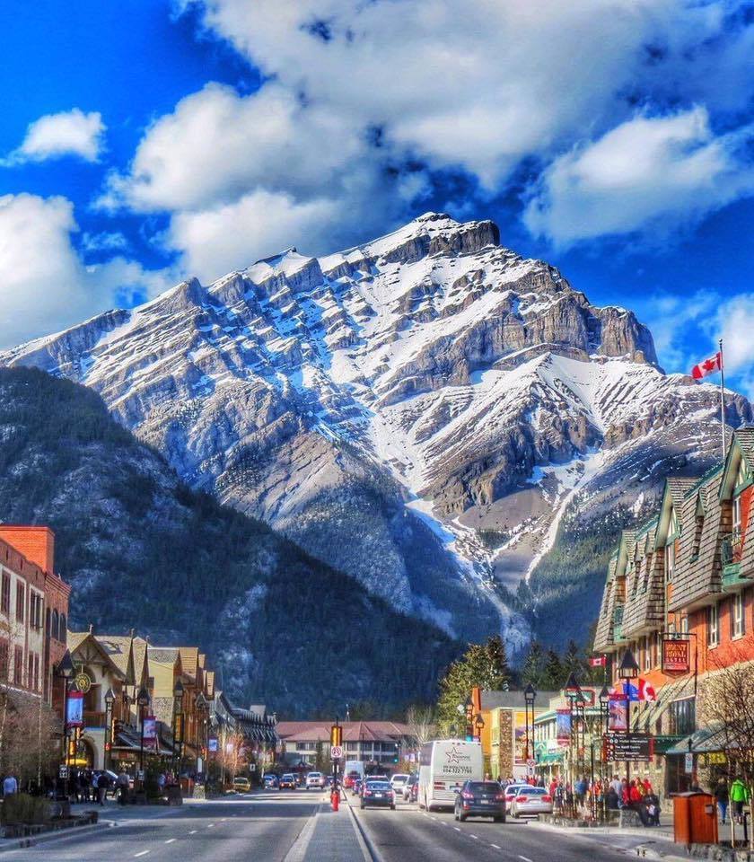 Beautiful downtown of Banff in Alberta
