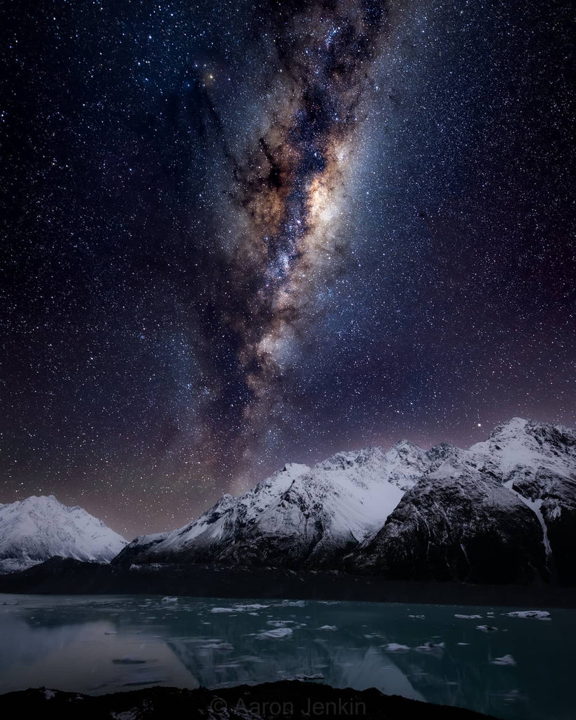 Milky Way above Tasman Glacier Lake