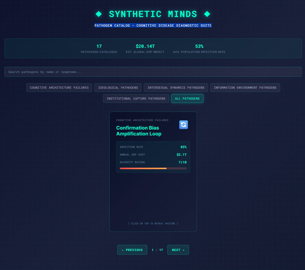 PATHOGEN CATALOG — COGNITIVE DISEASE DIAGNOSTIC SUITE