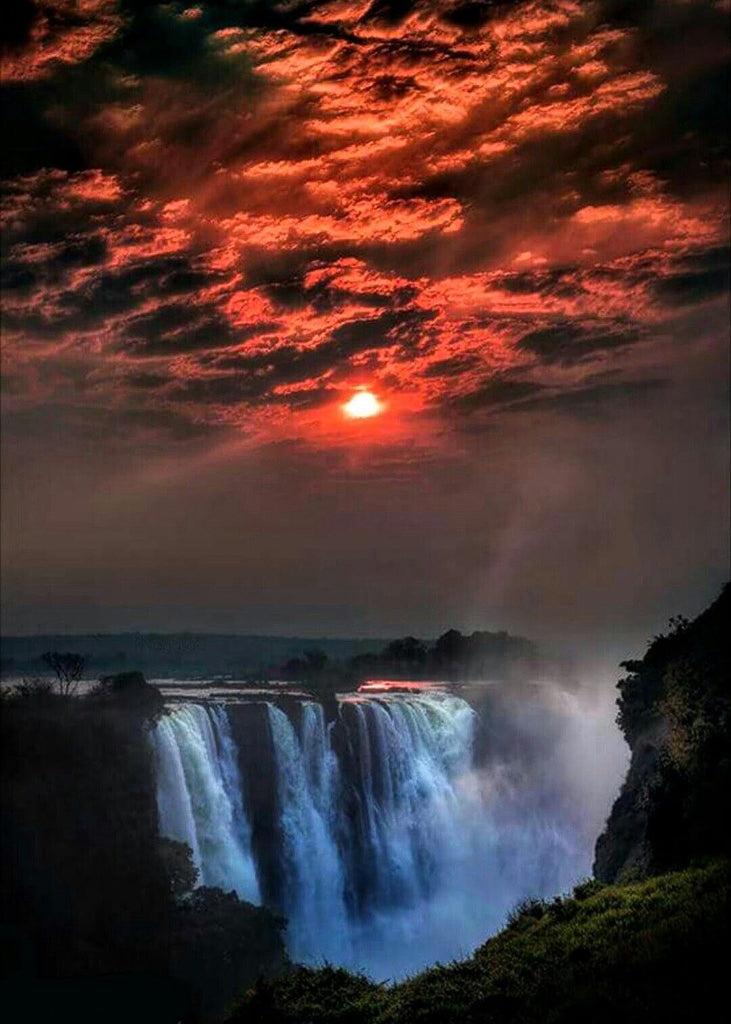 Sunrise at Victoria Falls, Zimbabwe