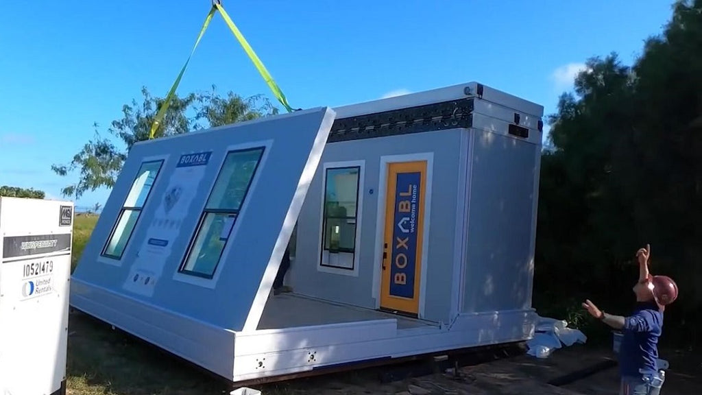 This 400 square foot foldable house can be put up in one day and is able to attach to any foundation