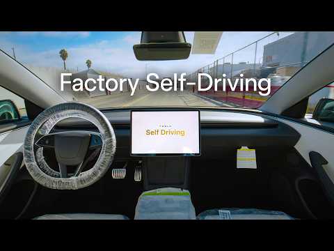 Newborn Teslas Self-Driving from the factory to the loading dock, helping to deliver themselves