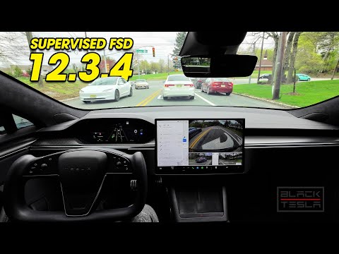 Tesla FSD 12.3.4 - City streets & Highway Drive