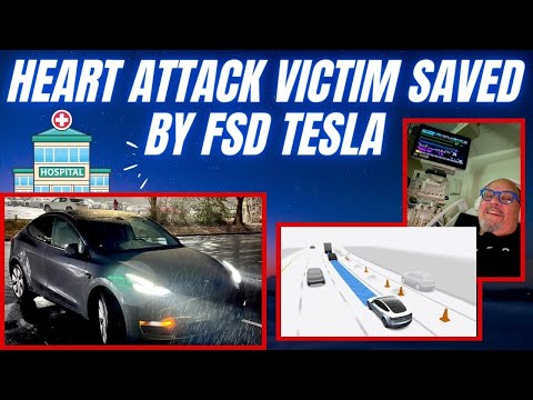 Tesla Model Y with FSD drives heart attack victim to hospital saving his life