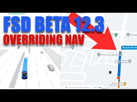 Tesla FSD 12.3 - Overriding The Navigation