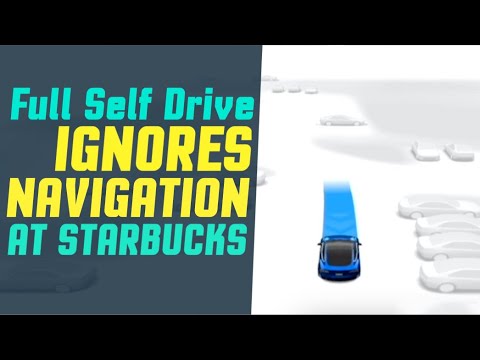 Tesla FSD 12.3 - Ignoring Navigation at Starbucks