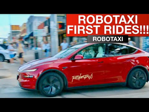 Tesla RoboTaxi Starts Service!!! First Customer Rides In Person Ride Along