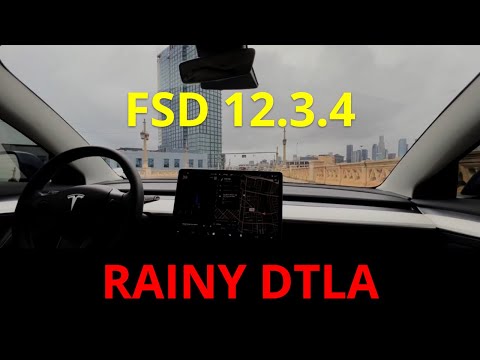 Can FSD 12.3.4 Survive Rainy Downtown LA!? We shall see . . .