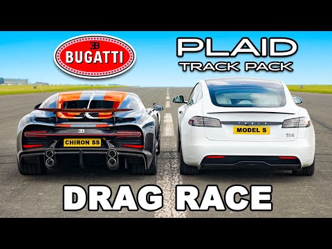 Bugatti Chiron Super Sport vs Tesla Model S Plaid Track Pack: Drag Race Results