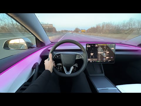 NEW 2024 TESLA Model 3 Highland Facelift AUTOBAHN Drive! POV Interior Ambient Review