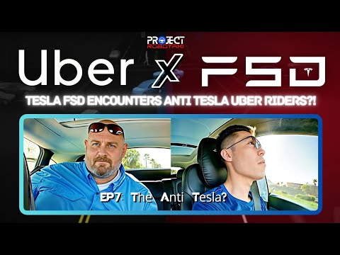 Project Robotaxi (Ep7): Tesla FSD Encounters Anti Tesla Uber Riders?!