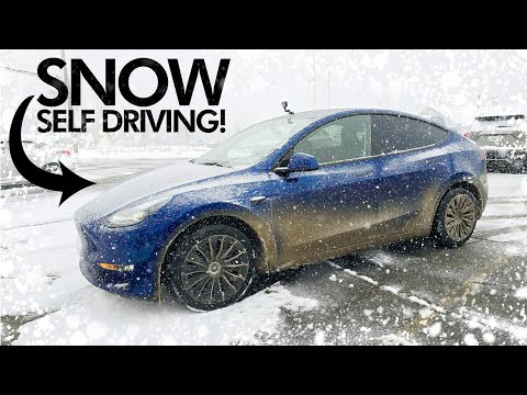 Tesla Self Driving V12 vs SNOW!