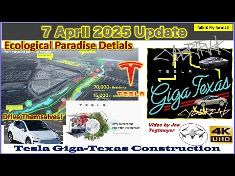 Ecological Paradise & Self Driving New Cars to Outbound Lot! 7 April 2025 Giga Texas Update(09:35AM)
