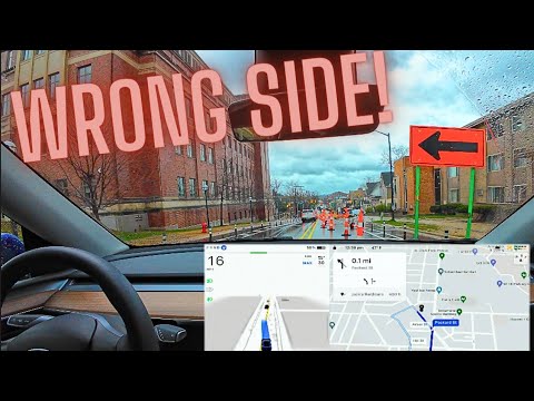 Tesla FSD Excels in Challenging Urban Rain Drive! V12.3.4