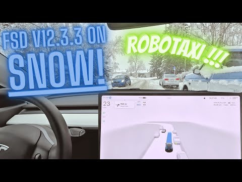 Tesla Full Self Driving Supervised SNOW Improvements! | FSD V12.3.3